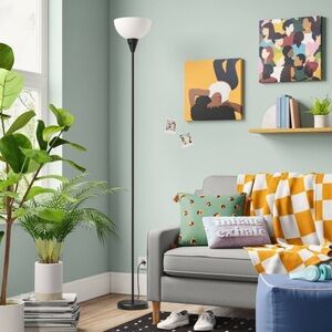 Room Essentials Torchiere Floor Lamp, Black-070